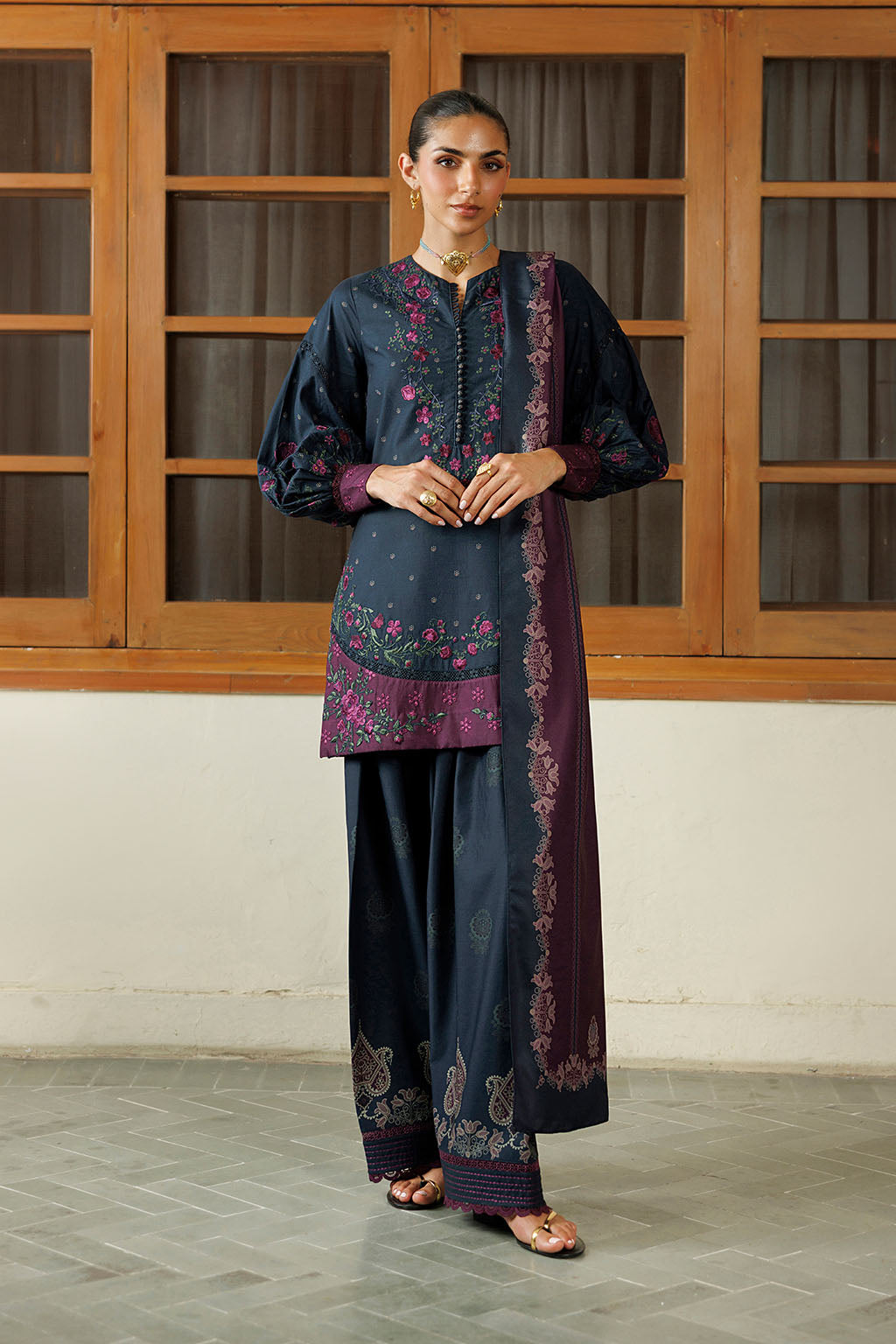 Iznik Pre Fall '26 | IPF-26 Embroidered Printed Viscose Linen