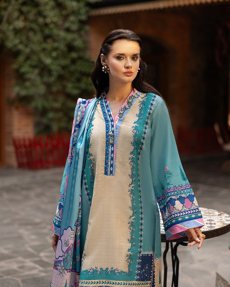Mushq Seraphic Dust – embroidered luxury formal dress from Nirvana Echoes Serenity, available online at Highway Fashion PK