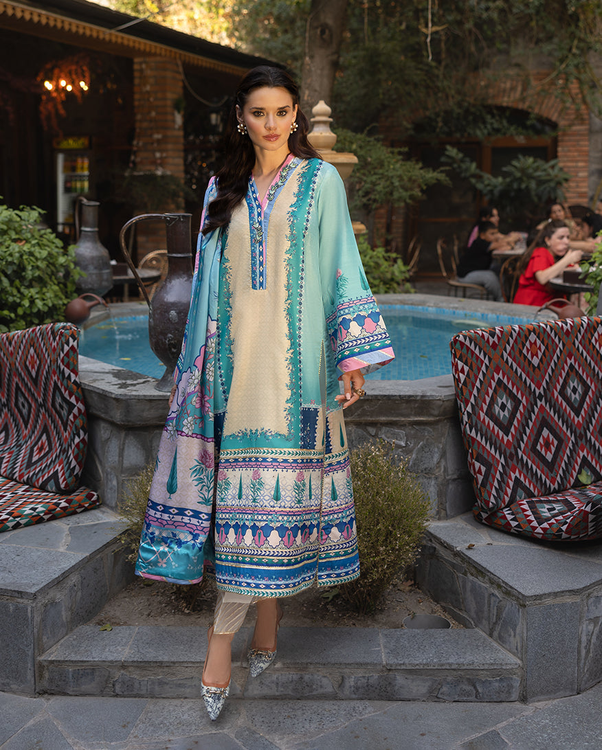 Mushq Seraphic Dust – embroidered luxury formal dress from Nirvana Echoes Serenity, available online at Highway Fashion PK