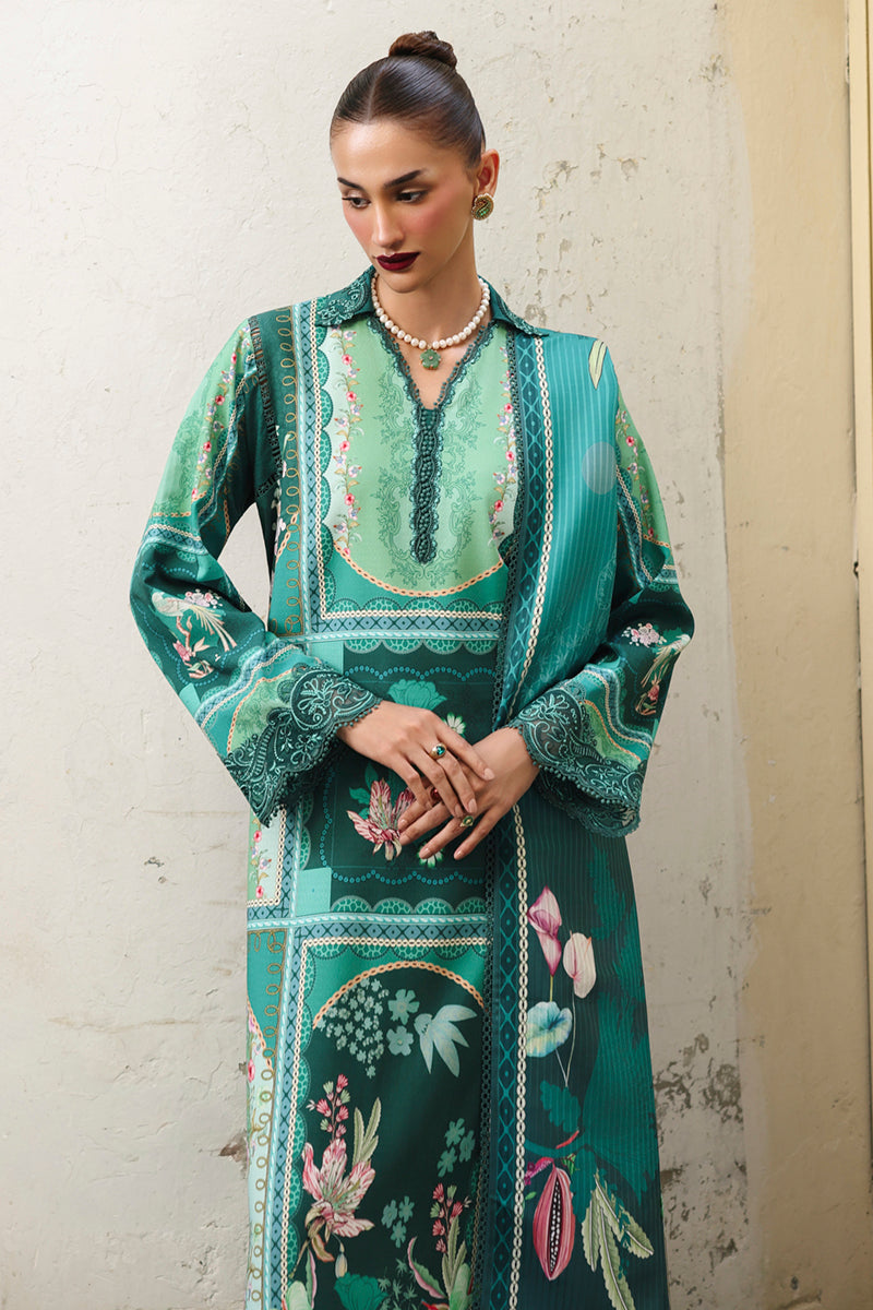 Qalamkar QW-08 (B) ANIKA – Jacquard weaved digital printed winter dress available at Highway Fashion.