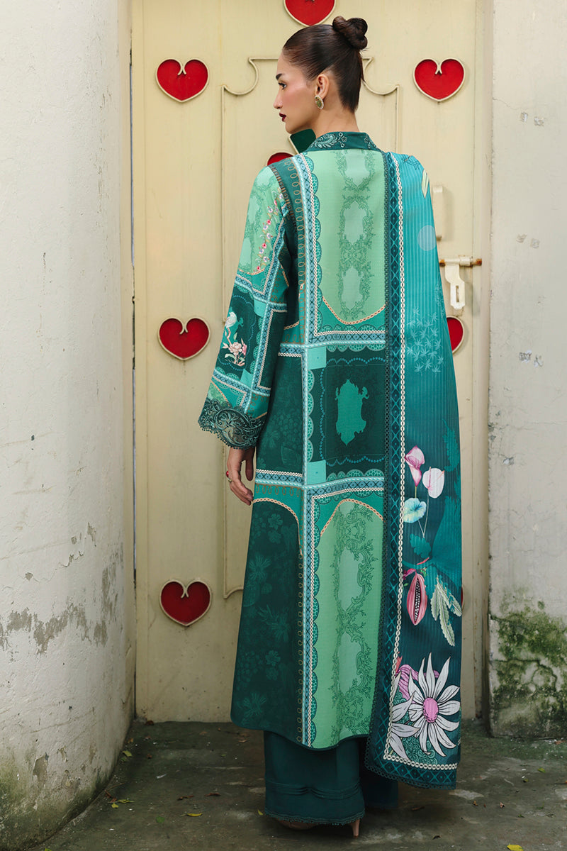Qalamkar QW-08 (B) ANIKA – Jacquard weaved digital printed winter dress available at Highway Fashion.