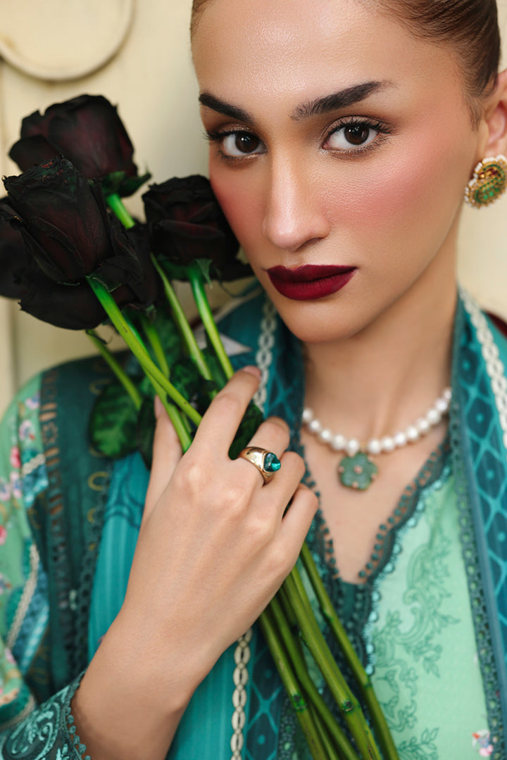 Qalamkar QW-08 (B) ANIKA – Jacquard weaved digital printed winter dress available at Highway Fashion.