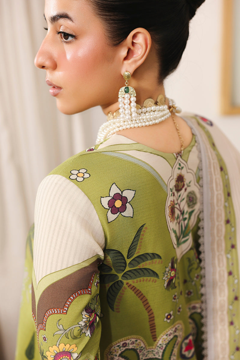 Qalamkar QW-07 (B) TAHLIA – Jacquard weaved digital printed unstitched suit from Qalamkar Q Prints Winter Collection, available at Highway Fashion.