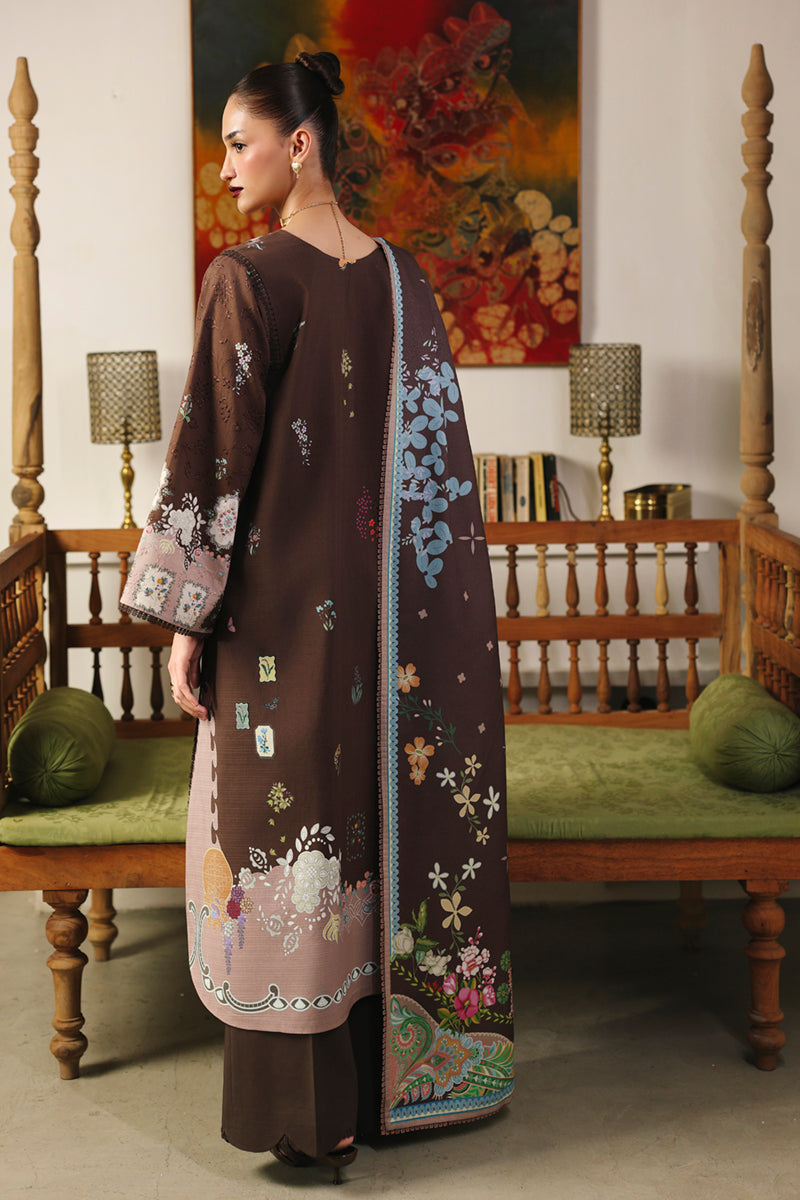 Qalamkar QW-09 (B) RABELLA – Jacquard weaved digital printed unstitched winter dress available at Highway Fashion.