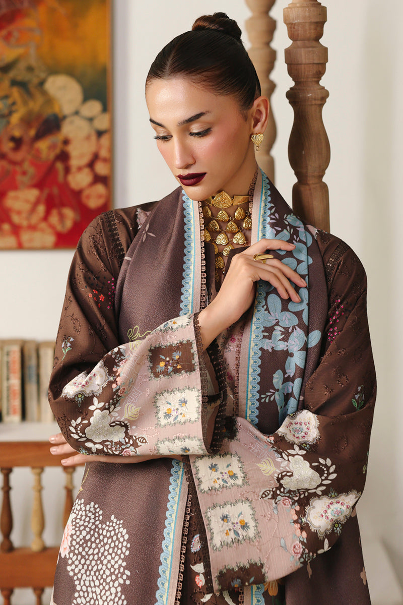 Qalamkar QW-09 (B) RABELLA – Jacquard weaved digital printed unstitched winter dress available at Highway Fashion.