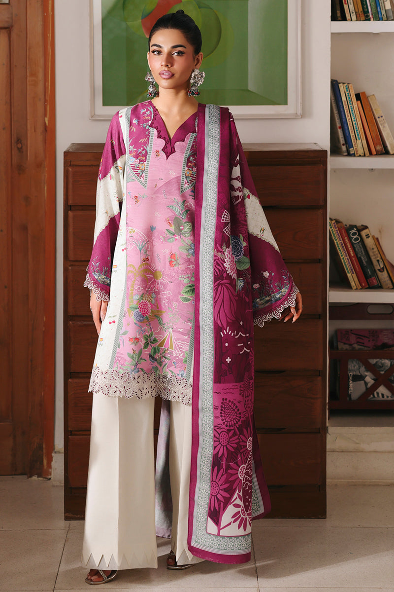 Qalamkar QW-10 (B) KENNA – Jacquard weaved digital printed unstitched outfit from Qalamkar Q Prints Winter Collection, available at Highway Fashion.