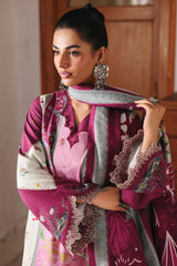 Qalamkar QW-10 (B) KENNA – Jacquard weaved digital printed unstitched outfit from Qalamkar Q Prints Winter Collection, available at Highway Fashion.
