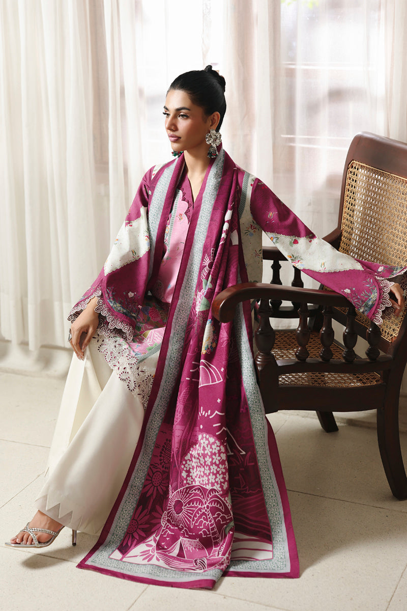 Qalamkar QW-10 (B) KENNA – Jacquard weaved digital printed unstitched outfit from Qalamkar Q Prints Winter Collection, available at Highway Fashion.