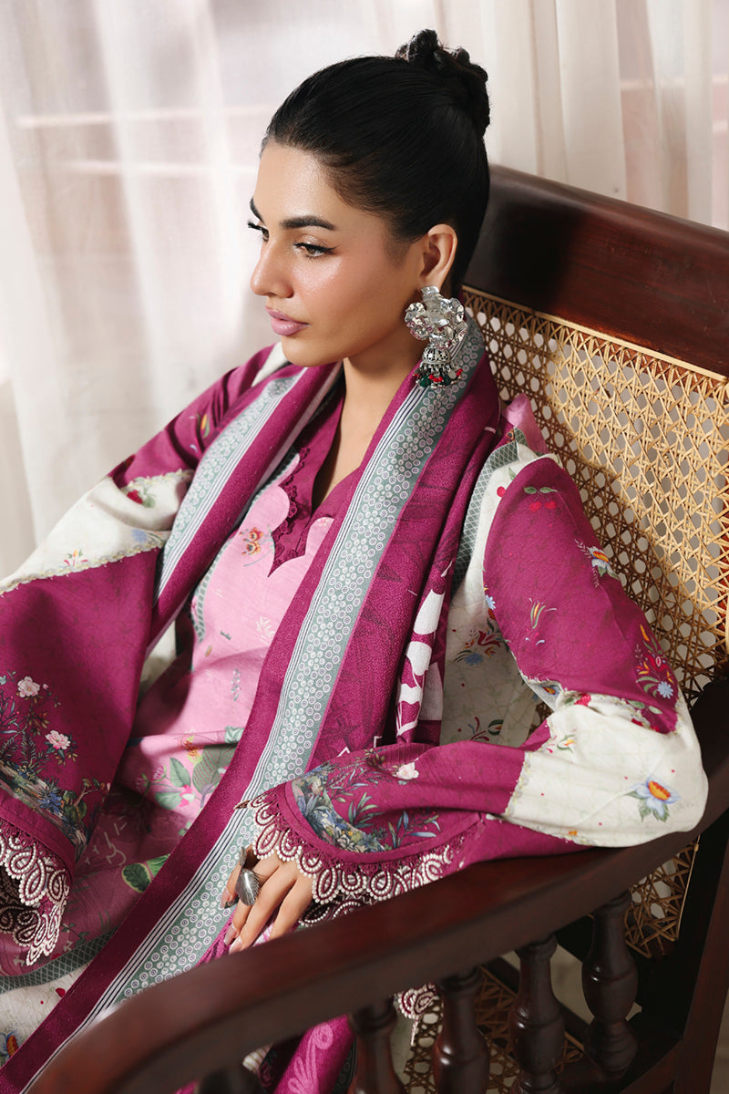 Qalamkar QW-10 (B) KENNA – Jacquard weaved digital printed unstitched outfit from Qalamkar Q Prints Winter Collection, available at Highway Fashion.