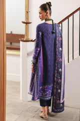 Qalamkar QW-03 (B) VANNA – Jacquard weaved digital printed unstitched winter dress from Qalamkar Q Prints Winter Collection, available at Highway Fashion.