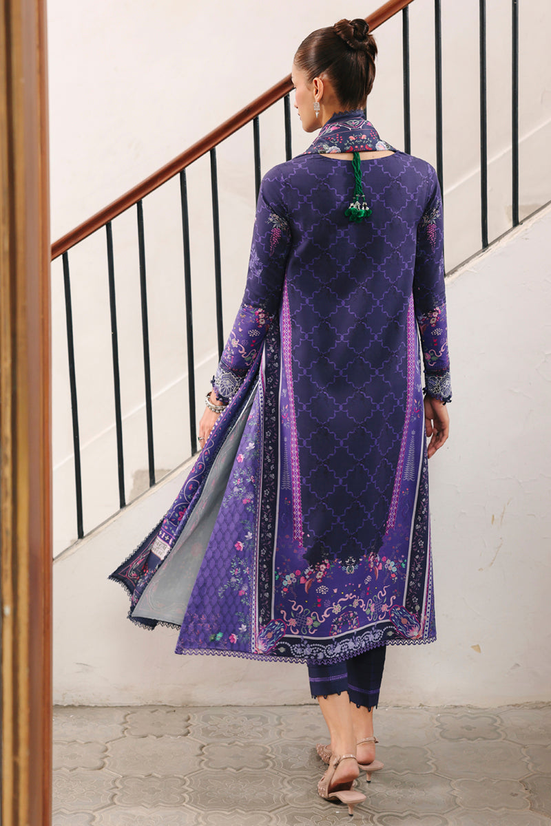Qalamkar QW-03 (B) VANNA – Jacquard weaved digital printed unstitched winter dress from Qalamkar Q Prints Winter Collection, available at Highway Fashion.