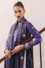 Qalamkar QW-03 (B) VANNA – Jacquard weaved digital printed unstitched winter dress from Qalamkar Q Prints Winter Collection, available at Highway Fashion.