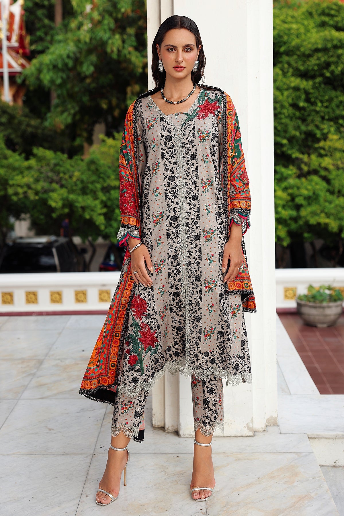 Charizma | ANW6-19 | ANIIQ Embroidered printed Linen