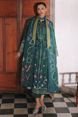 Qalamkar QW-06 (A) KARLA – Jacquard weaved digital printed unstitched winter outfit from Qalamkar Q Prints Winter Collection, available at Highway Fashion.
