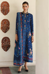 Qalamkar QW-02 (B) SILAS – Jacquard weaved digital printed unstitched winter outfit from Qalamkar Q Prints Winter Collection, available at Highway Fashion.