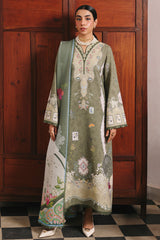 Qalamkar QW-09 (A) KHANZA – Jacquard weaved digital printed unstitched winter dress from Qalamkar Q Prints Winter Collection, available at Highway Fashion.