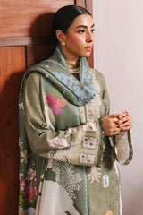Qalamkar QW-09 (A) KHANZA – Jacquard weaved digital printed unstitched winter dress from Qalamkar Q Prints Winter Collection, available at Highway Fashion.