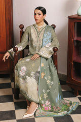 Qalamkar QW-09 (A) KHANZA – Jacquard weaved digital printed unstitched winter dress from Qalamkar Q Prints Winter Collection, available at Highway Fashion.
