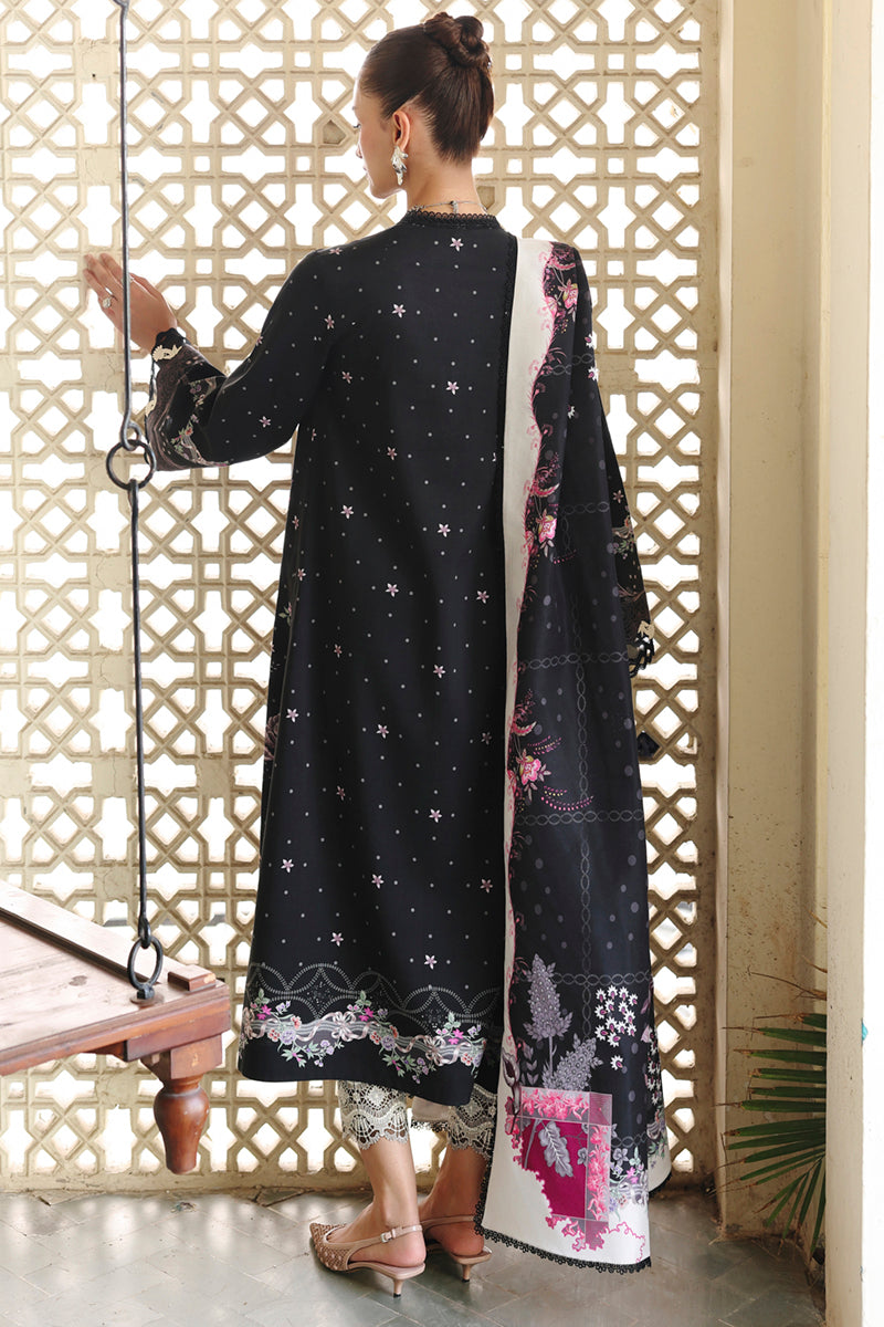 Qalamkar QW-01 (A) TYANA – Jacquard weaved digital printed unstitched dress from Qalamkar Q Prints Winter Collection, available at Highway Fashion.