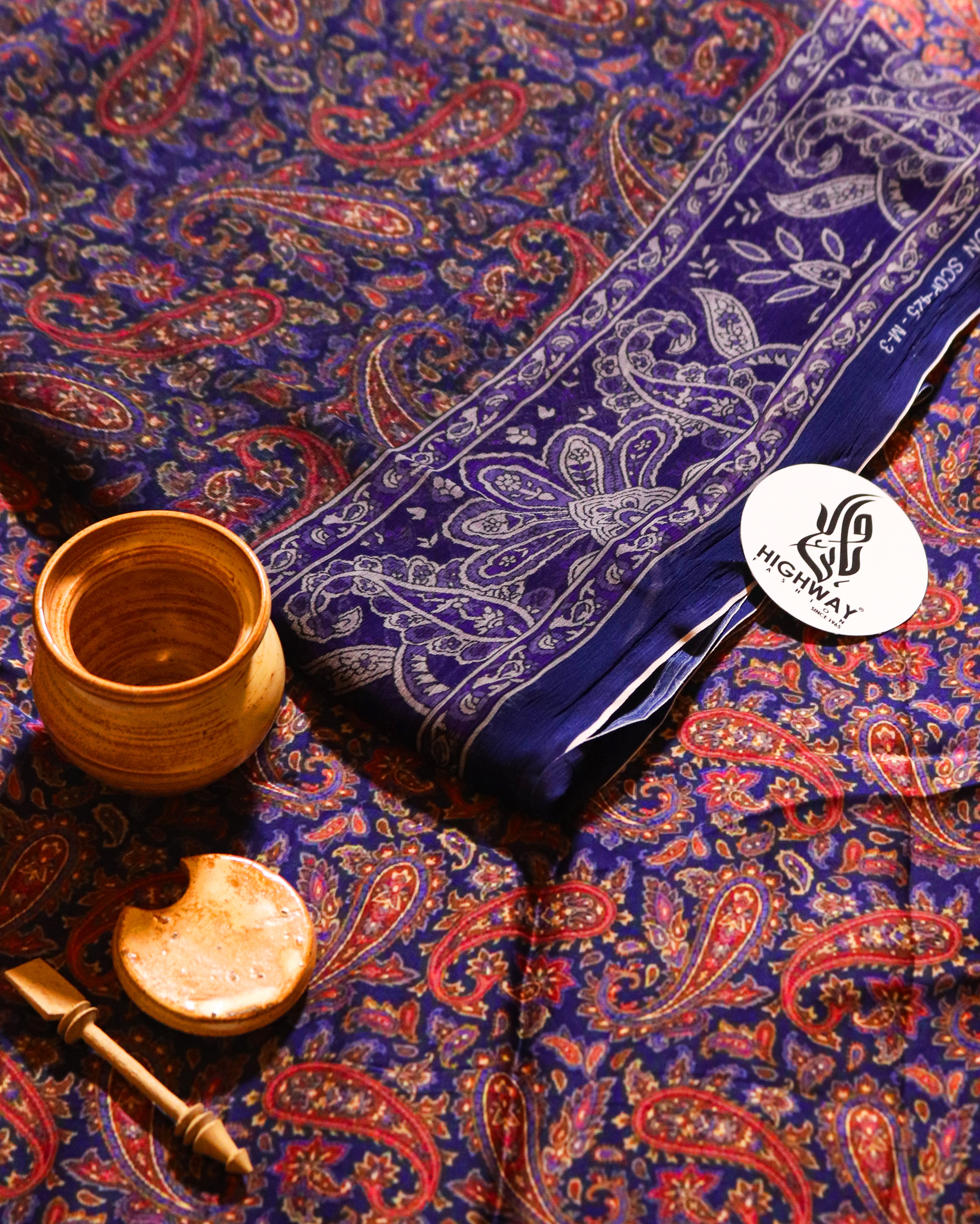 Ozera luxury silk printed outfit in purple – Highway Fashion