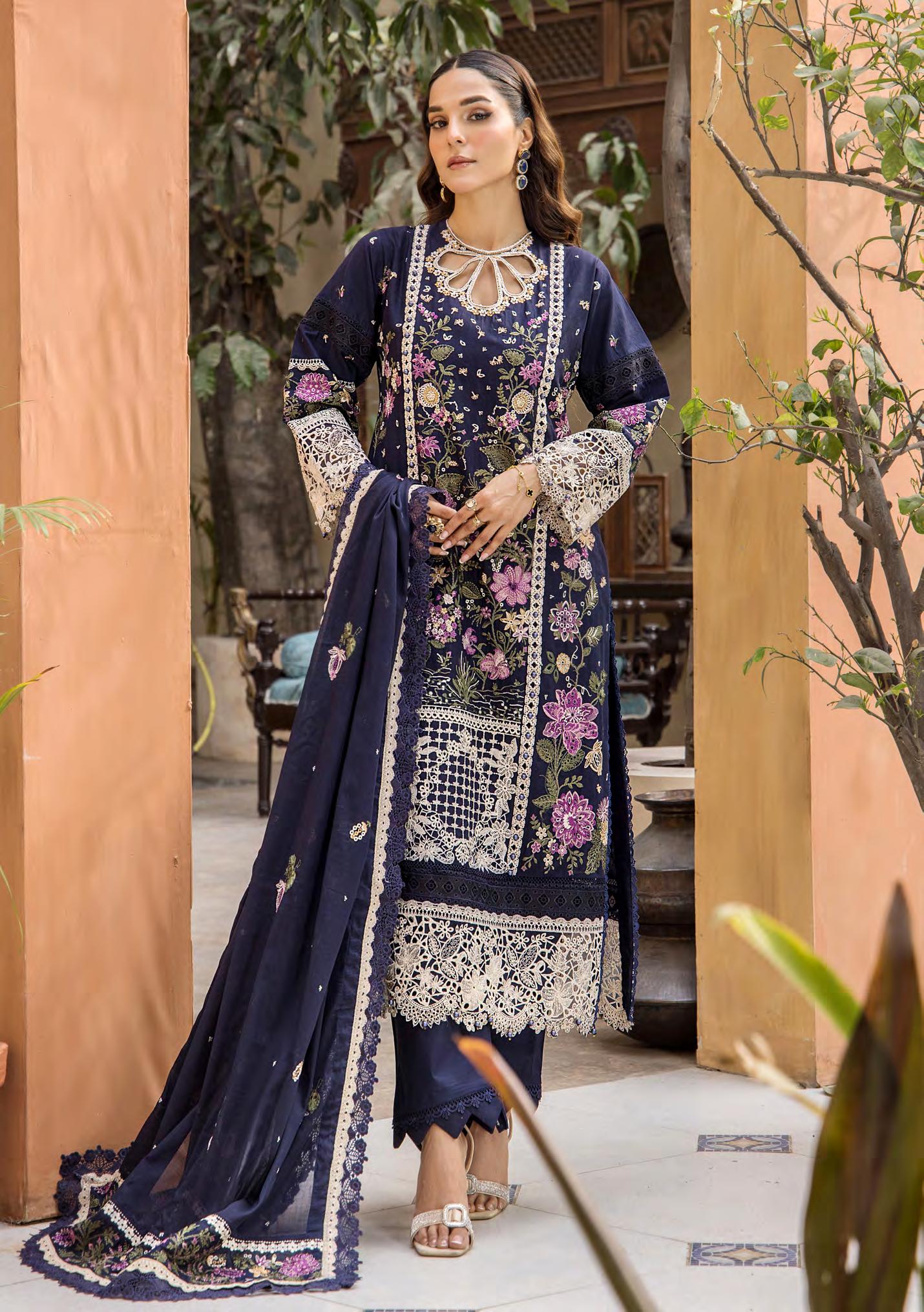 Eshaisha | Velvet Night | Luxury Lawn Embroidered '25