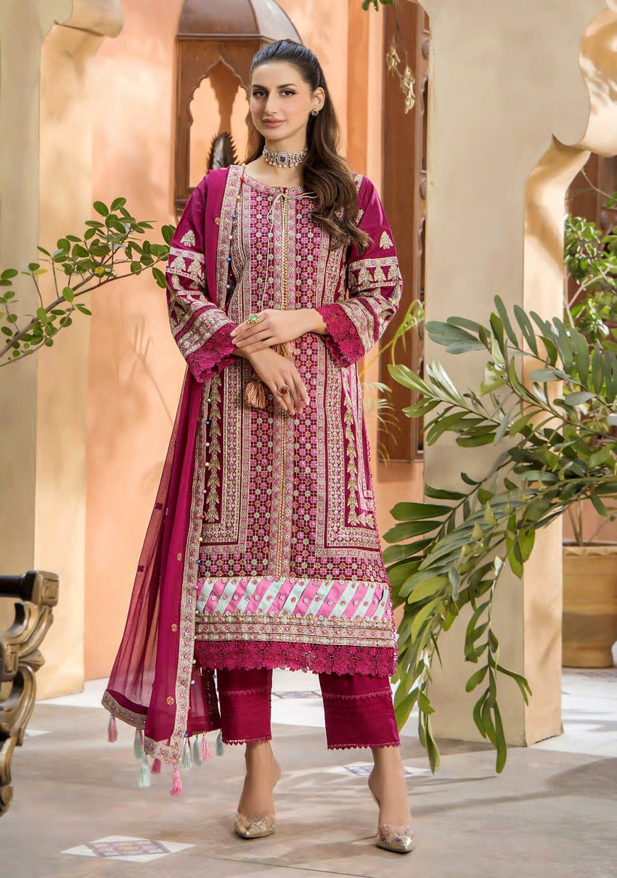 Eshaisha | Velvet Rose | Luxury Lawn Embroidered '25