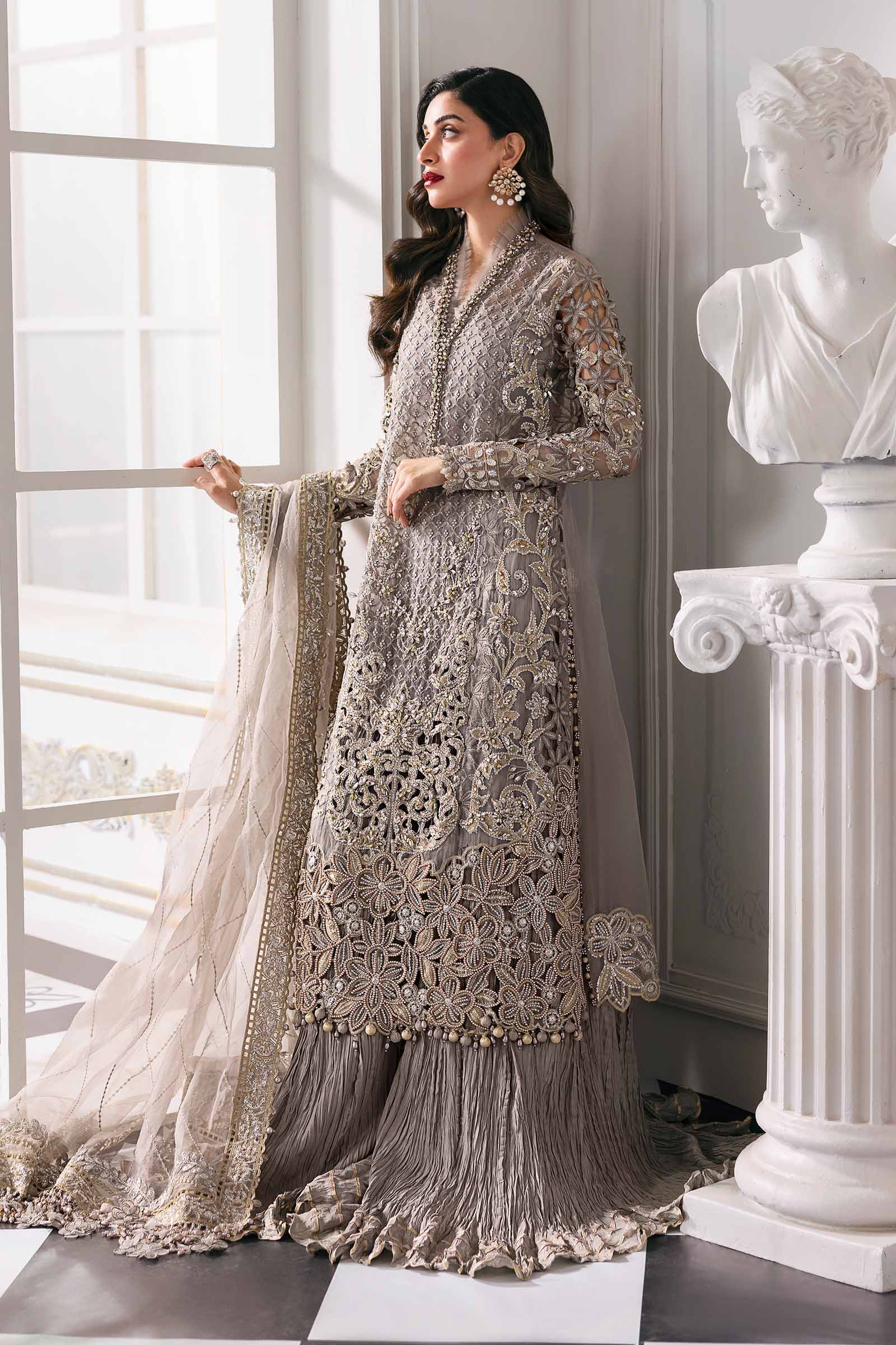 Maria B Mbroidered | BD-3006 | 3 Piece Unstitched Embroidered Chiffon Suit