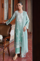 Cross Stitch | AQUA MELODY | 3PC SATIN EMBROIDERED SUIT