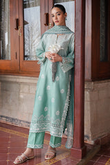 Cross Stitch | AQUA MELODY | 3PC SATIN EMBROIDERED SUIT