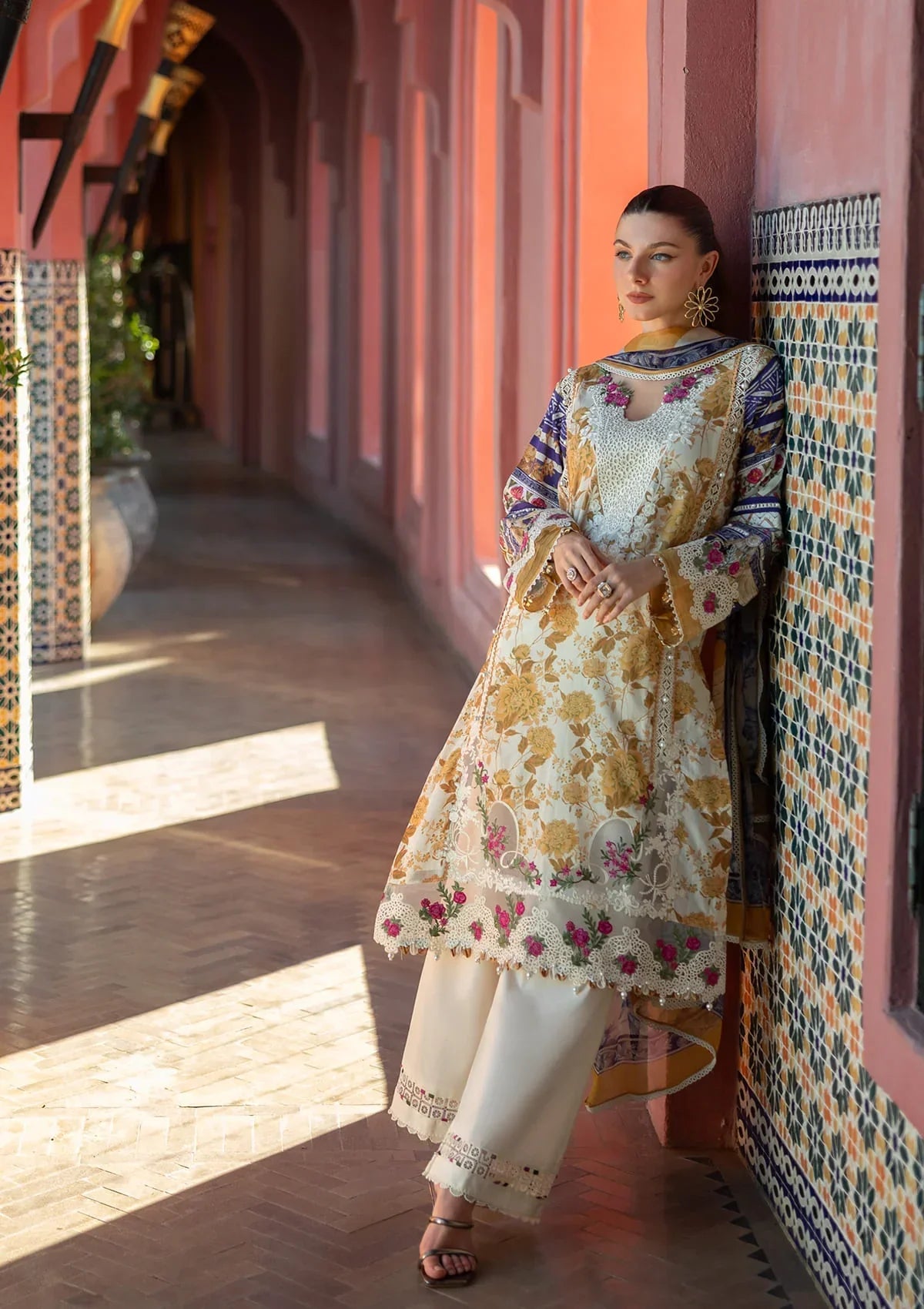 ELAF Signature Collection '25 | ETS-05A ESTELLE | 3PC Embroidered Lawn Suit