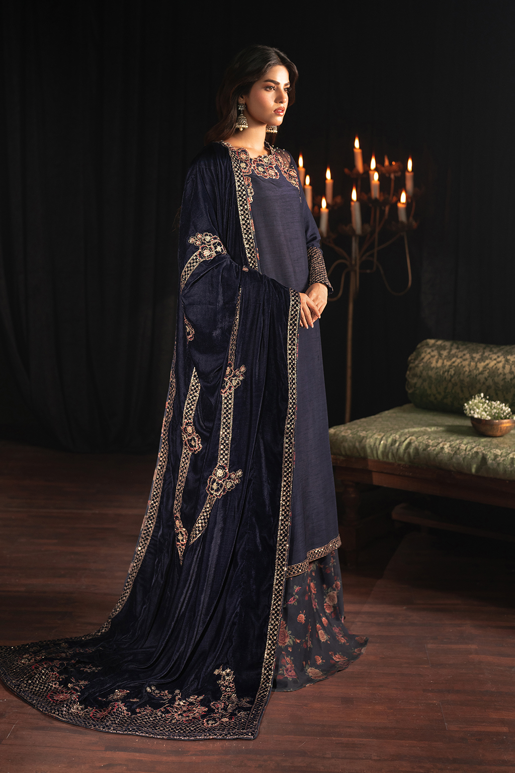 IV-49 Embroidered Velvet