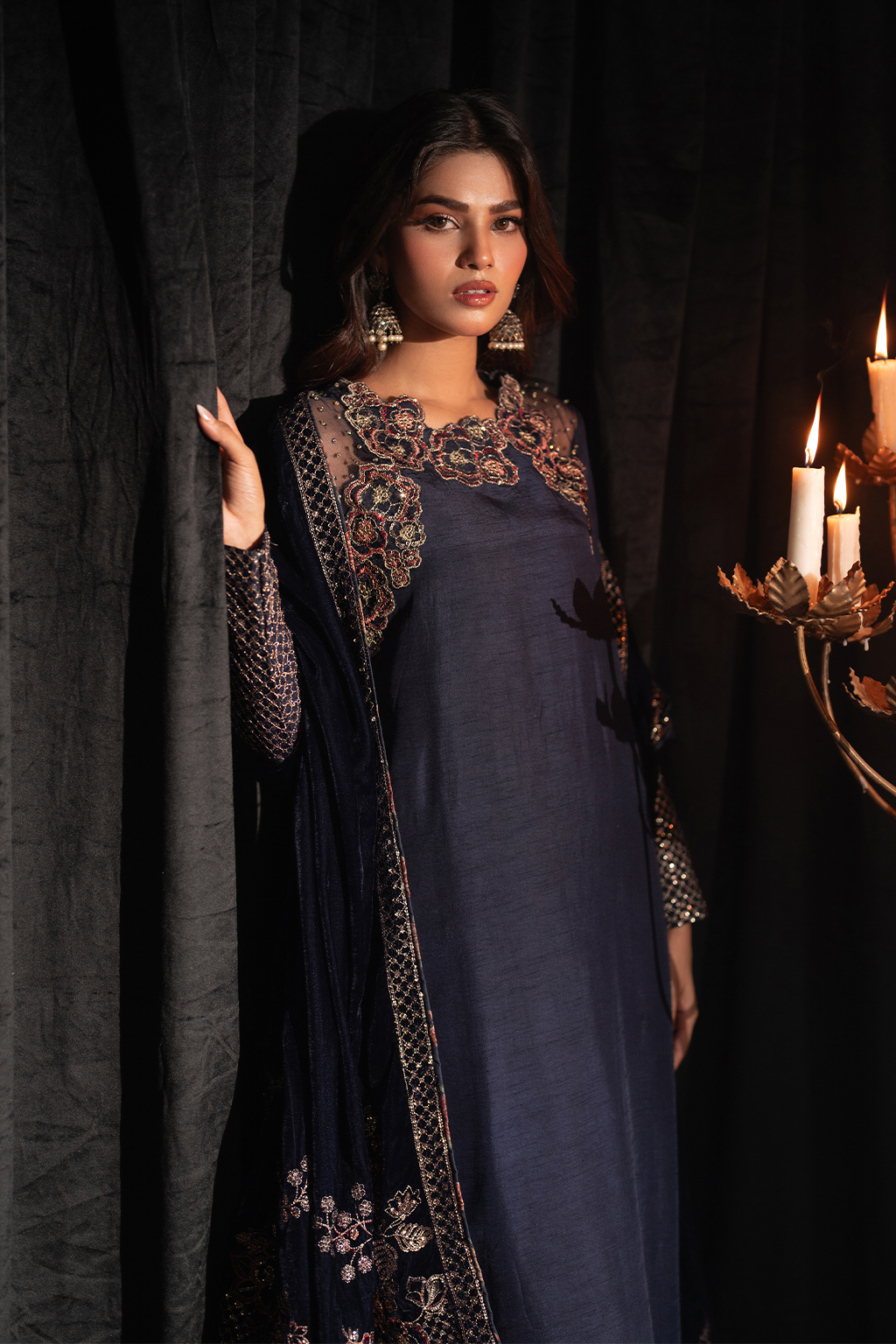 IV-49 Embroidered Velvet