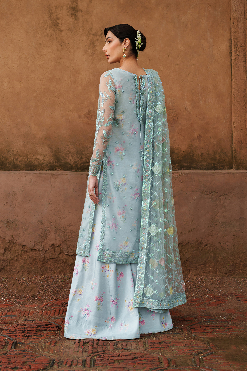 Iznik | Printed Formal | UE-535 Embroidered Net