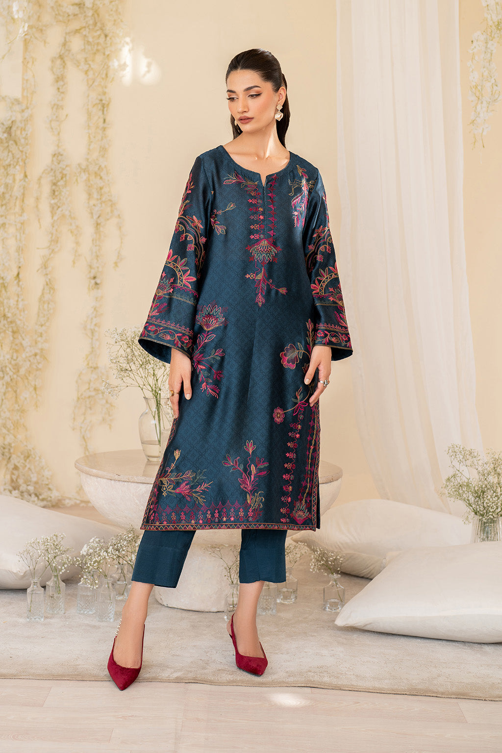 Iznik | Printed Formal | UE-379 Embroidered Pure Jacquard Silk