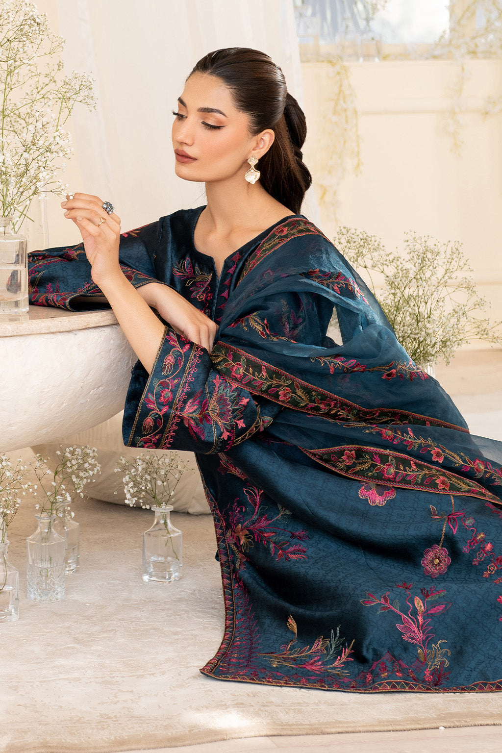 Iznik | Printed Formal | UE-379 Embroidered Pure Jacquard Silk