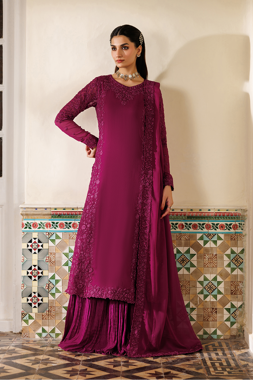 Iznik Semi Formals | CC-93 Embroidered Chiffon