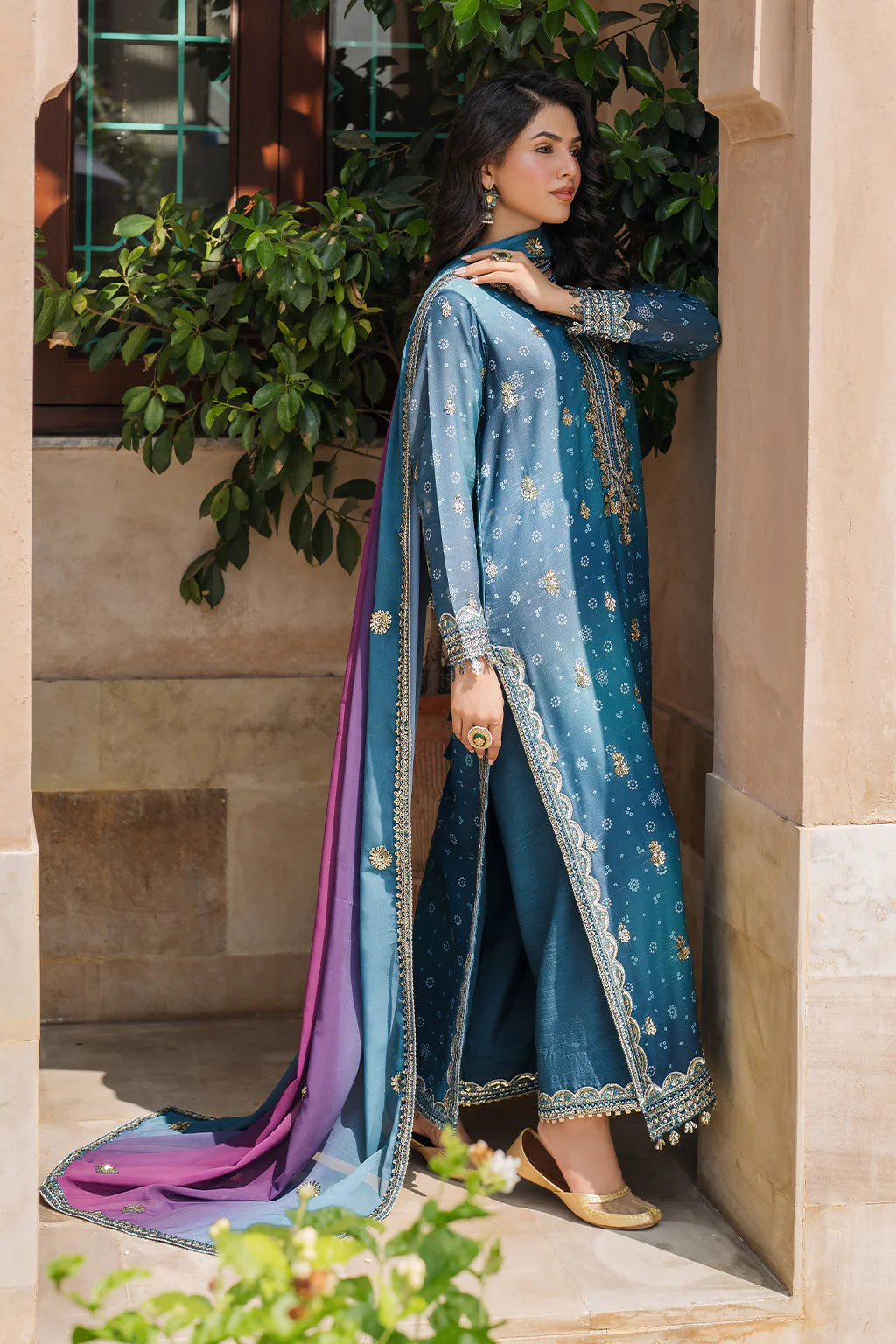 Bandhani Luxury Chiffon '25 | UE-335 | 3PC Embroidered Chiffon Suit