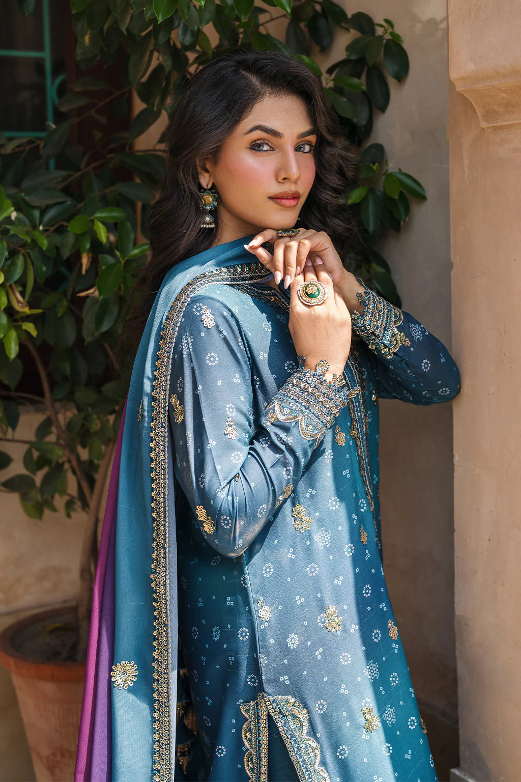 Bandhani Luxury Chiffon '25 | UE-335 | 3PC Embroidered Chiffon Suit