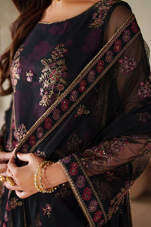 Highway Fashion Zarif Ashaal black wedding outfit with dupatta