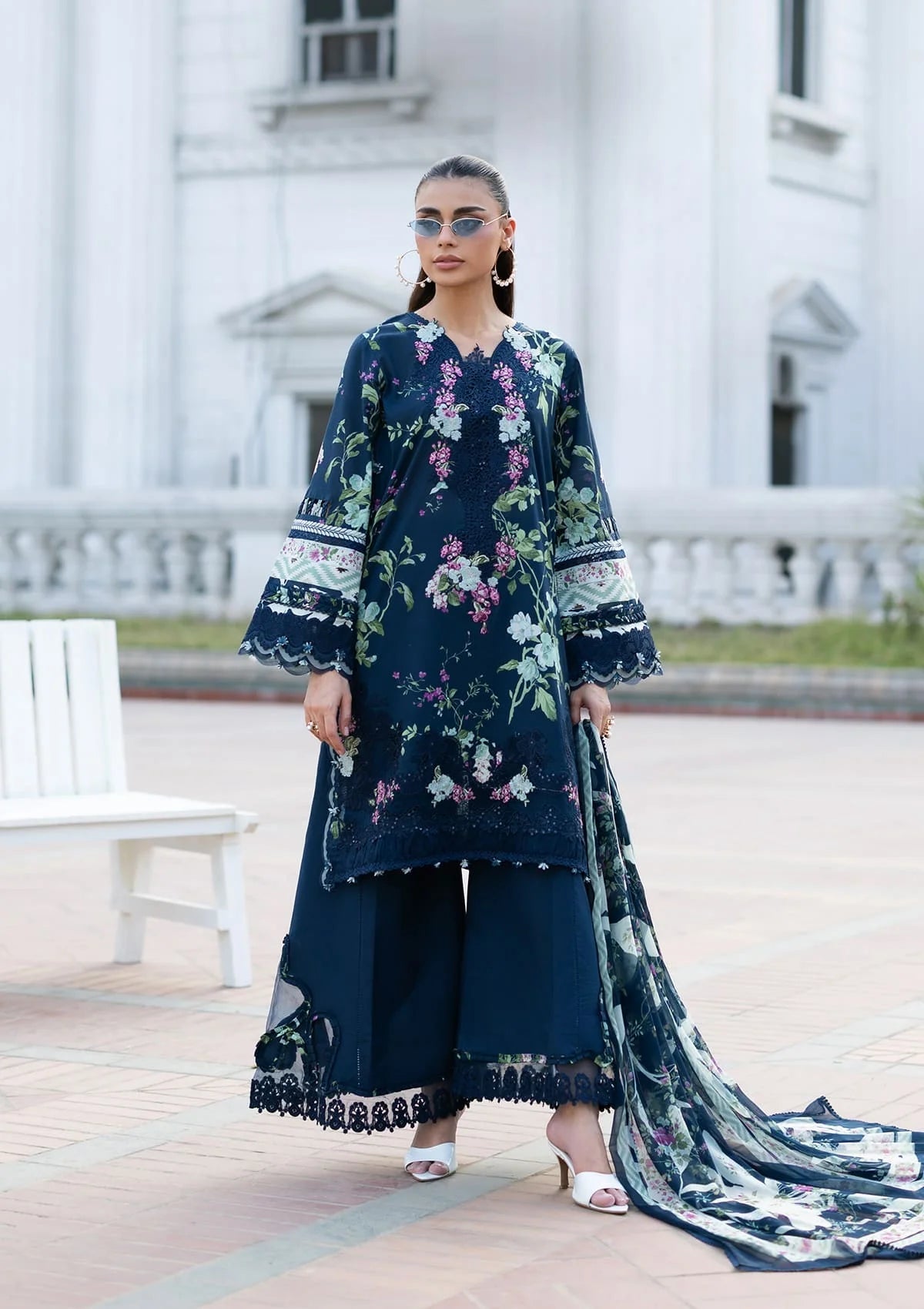 Elaf Signature Embroidered Lawn with Chiffon Collection Vol II '26 | ESG-3A MARIEL