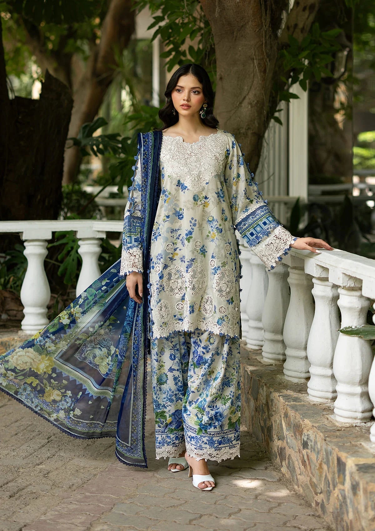 Elaf Signature Embroidered Lawn with Chiffon Collection Vol II '26 | ESG-8B CELINE