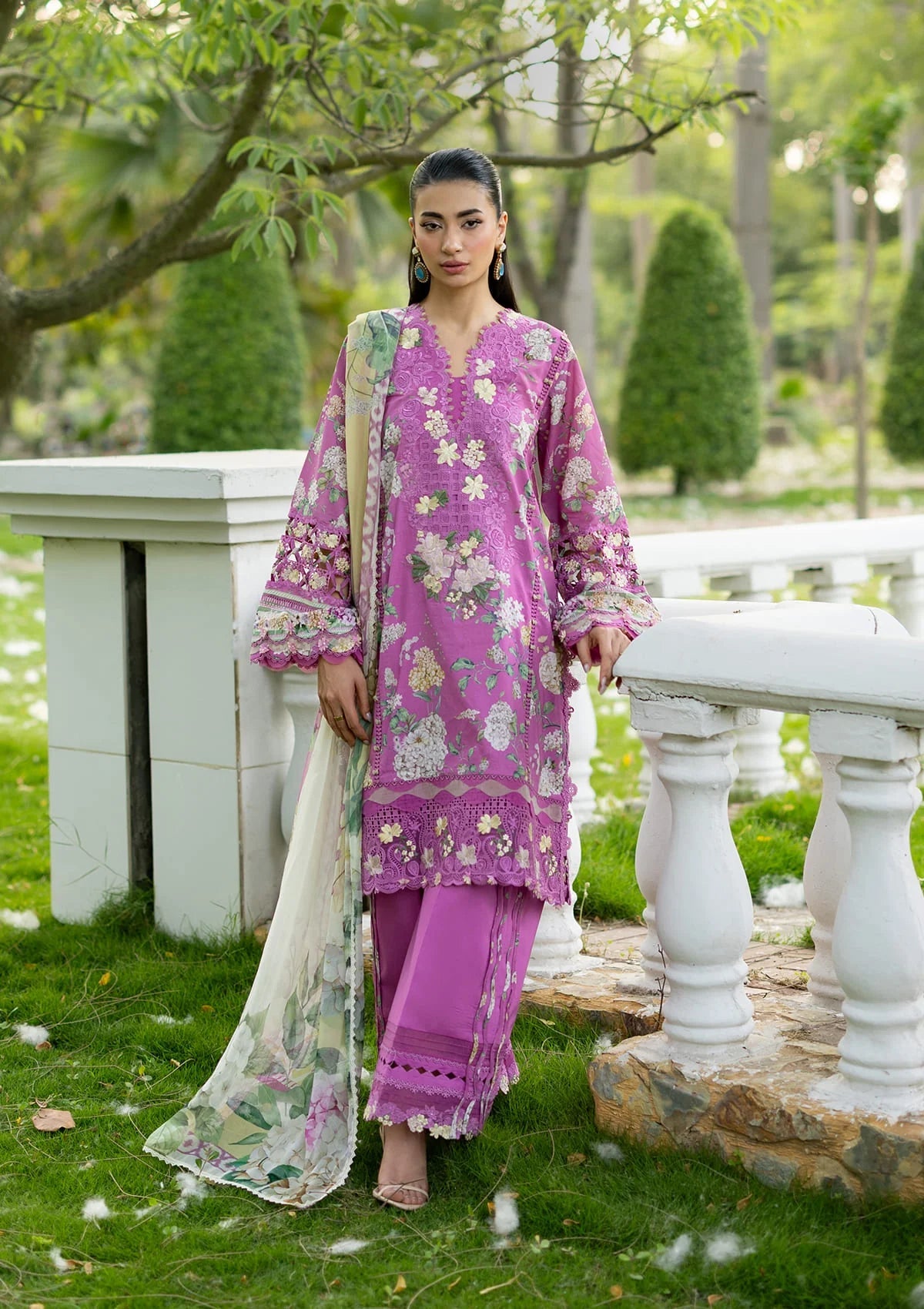 Elaf Signature Embroidered Lawn with Chiffon Collection Vol II '26 | ESG-7B KIARA