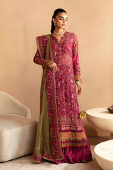 Xenia | NALIKA | Embroidered Chiffon Dress with Raw Silk Trouser