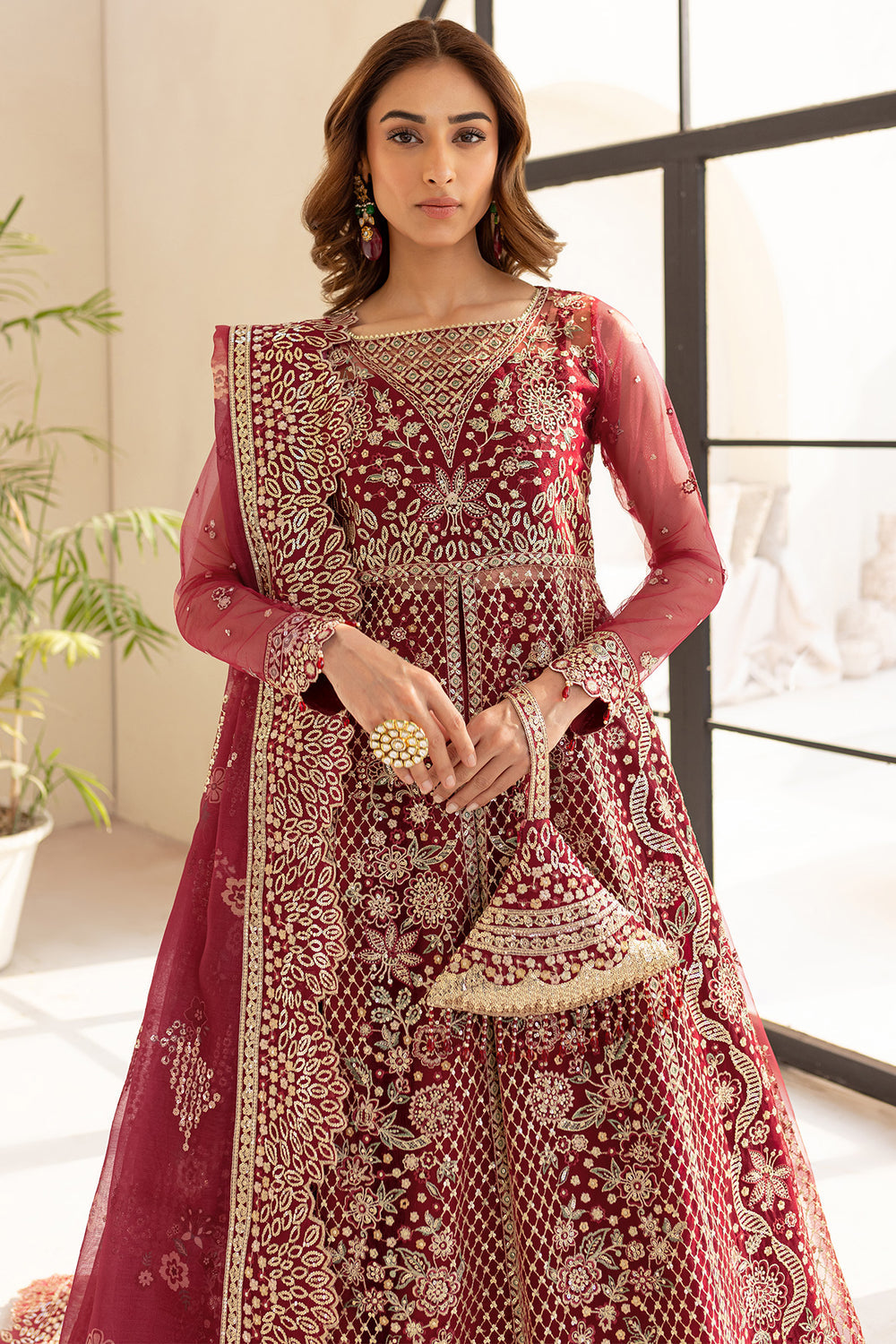 Farasha Carmine Allure embroidered formal dress from L U ' ZELLA Premium Formals 2025