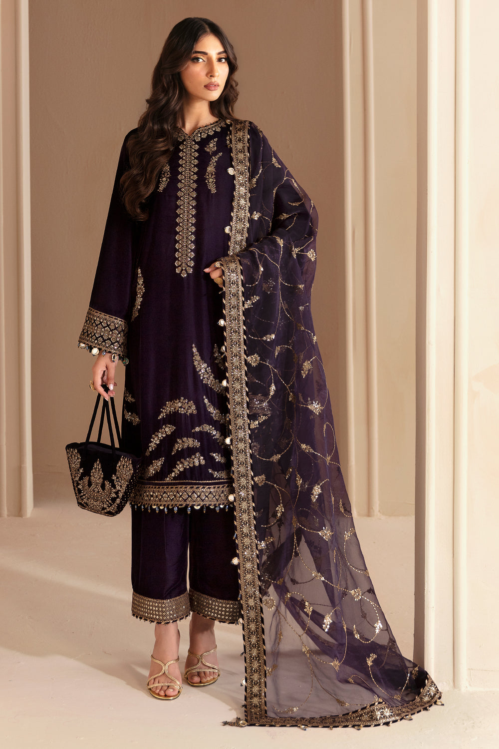 Embroidered Velvet Formal'24 By Jazmin VF-2026