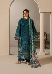 Elaf E-CRAFT - CHIKANKARI LAWN WITH CHIFFON DUPATTA '26 | EHC-2A MOSS