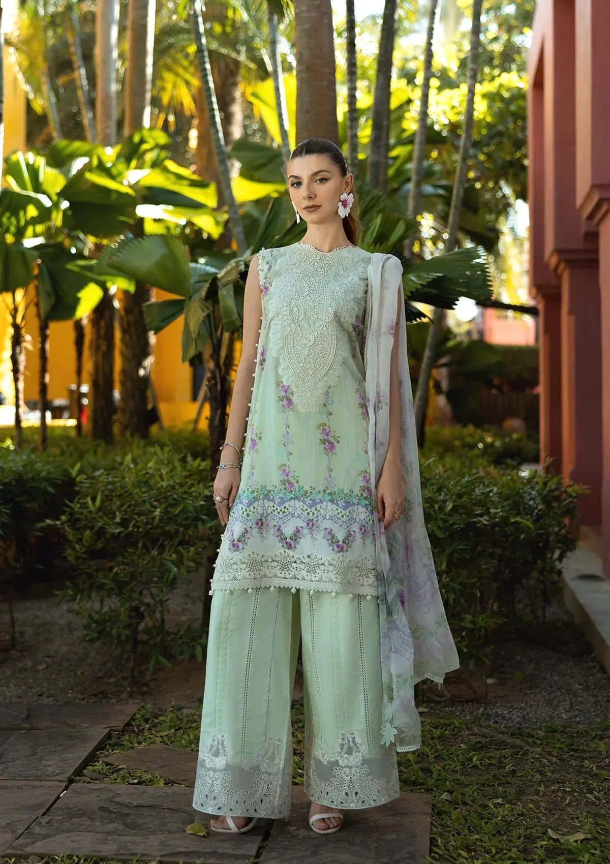 ELAF Signature Collection '25 | ETS-01A ARIA | 3PC Embroidered Lawn Suit