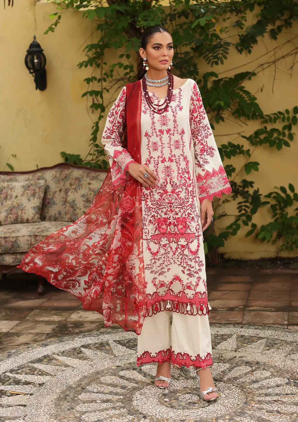 Luxe Luxury Embroidered Lawn Collection '23 By Elaf ELJ-05B SNOWRUBY