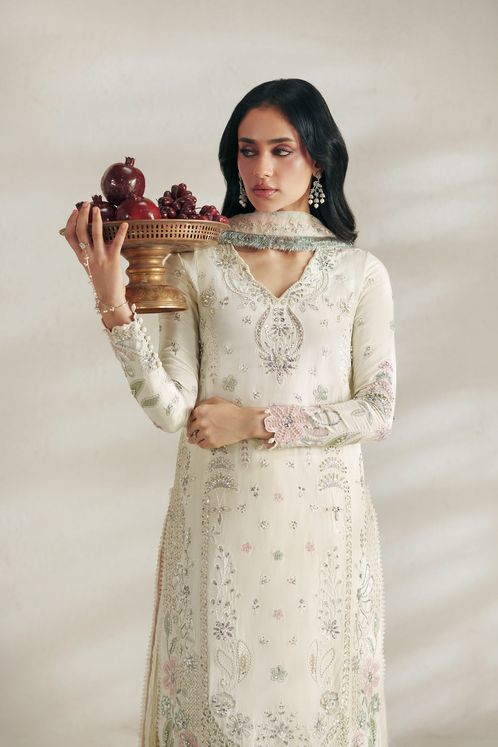 Vera Chand Ivory Shirt Set