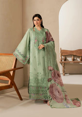 Elaf E-CRAFT - CHIKANKARI LAWN WITH CHIFFON DUPATTA '26 | EHC-4B ALOE
